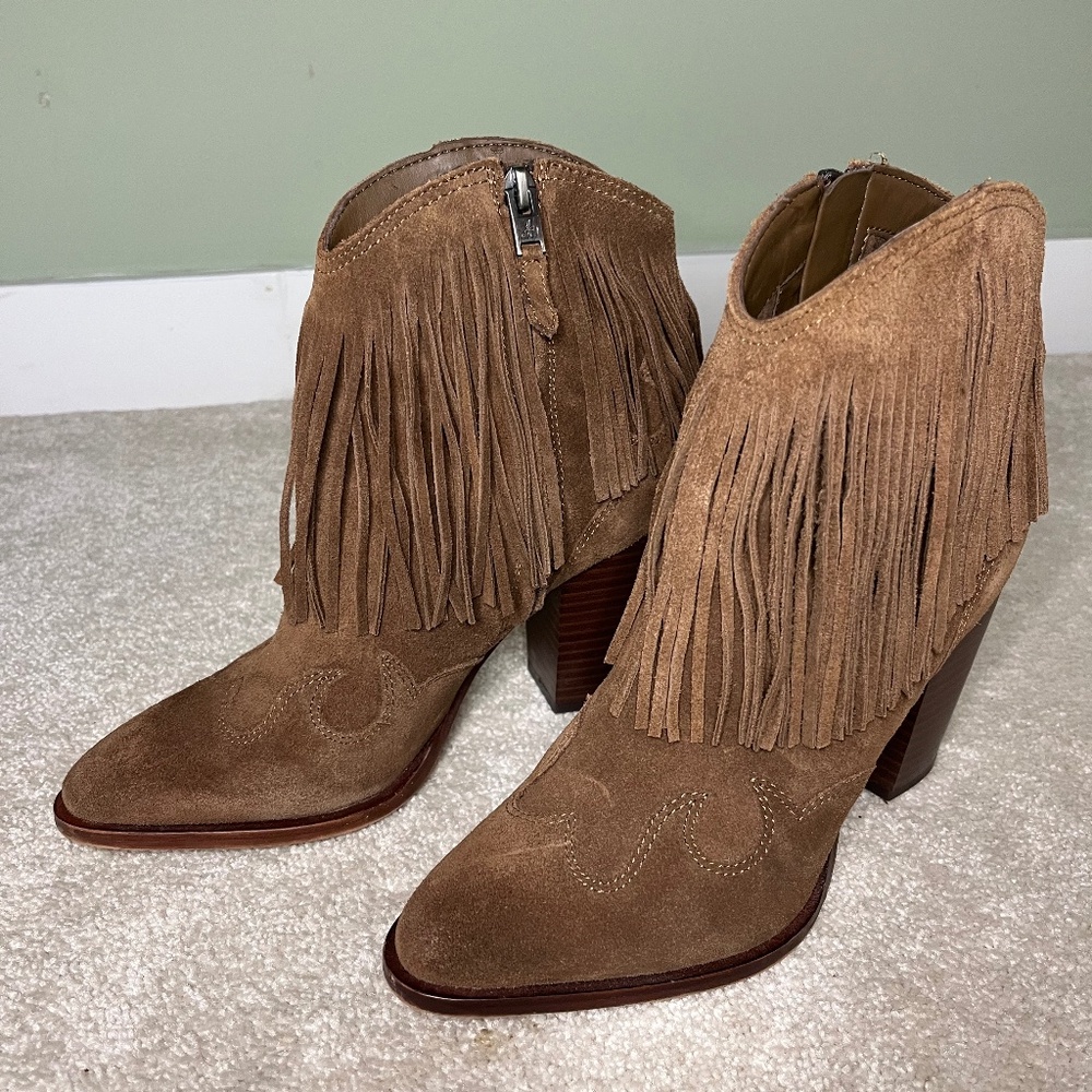 Sam Edelman Suede Western Ankle Boots